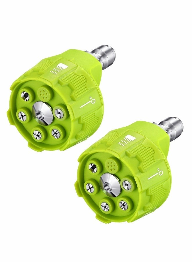 Pressure Washer Spray Nozzle, 2 Pcs 6 in 1 Quick Changeover and Adjustable 1/4in Plug Connect Tips 4000 Psi Washer Nozzle for Pressure Washer